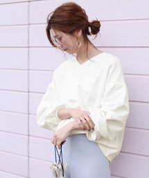 reca | 2way Uネック&Vネックボリュームスウェットカットソー(スウェット)