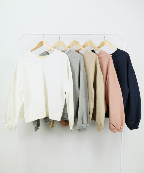 reca（レカ）の「2way Uネック&Vネックボリュームスウェットカットソー（スウェット・レディース・オフホワイト/ライトグレー/ベージュ/ネイビー/ピンク/カーキ/アイボリー/モカ/ベージュ系その他・M/FREE）」の21枚目の写真