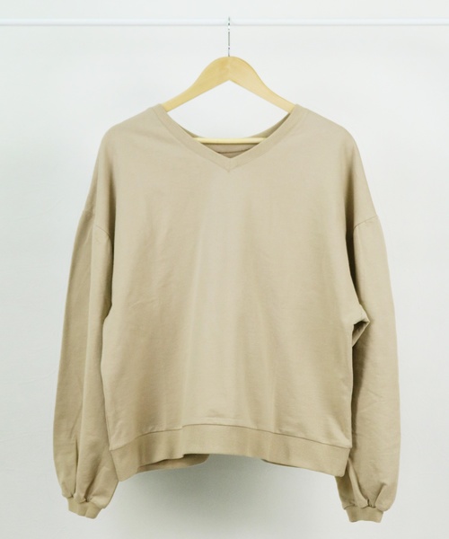 reca（レカ）の「2way Uネック&Vネックボリュームスウェットカットソー（スウェット・レディース・オフホワイト/ライトグレー/ベージュ/ネイビー/ピンク/カーキ/アイボリー/モカ/ベージュ系その他・M/FREE）」の12枚目の写真