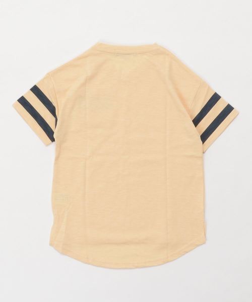 go slow caravan（ゴースローキャラバン）の「UNDERWRAPS / アンダーラップス　スラブ天竺ポケ付きＶネックＴシャツ (M4)（Tシャツ/カットソー・キッズ・ホワイト/イエロー・130/140/150/160）」の3枚目の写真