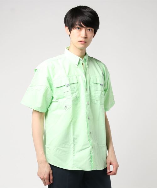 Columbia（コロンビア）の「Columbia / バハマ Ⅱ ショートスリーブシャツ（シャツ/ブラウス・メンズ・グリーン/サックスブルー・X-SMALL/SMALL/MEDIUM）」の2枚目の写真