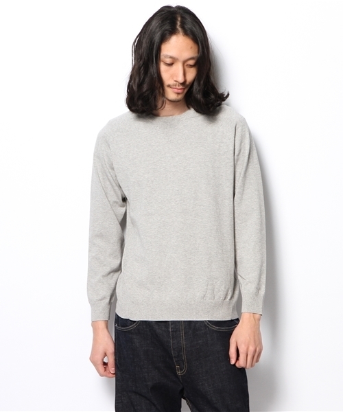 green label relaxing（グリーンレーベルリラクシング）の「KNIT SWEAT C/N 14G ニット ◆（ニット/セーター・メンズ・グレー/コバルトブルー・MEDIUM/LARGE/SMALL）」の3枚目の写真