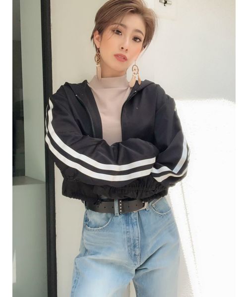 GYDA（ジェイダ）の「ラインショートブルゾン（ブルゾン・レディース・ブラック/グレー/ボルドー/その他1・FREE）」の12枚目の写真