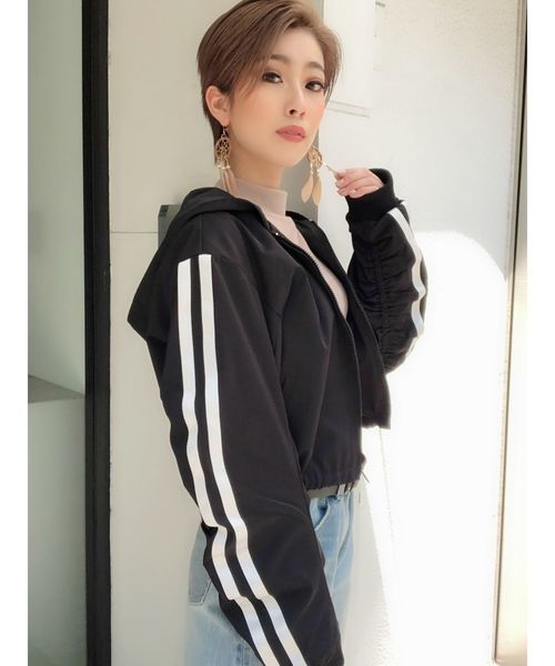 GYDA（ジェイダ）の「ラインショートブルゾン（ブルゾン・レディース・ブラック/グレー/ボルドー/その他1・FREE）」の11枚目の写真