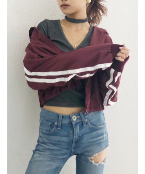 GYDA（ジェイダ）の「ラインショートブルゾン（ブルゾン・レディース・ブラック/グレー/ボルドー/その他1・FREE）」の18枚目の写真