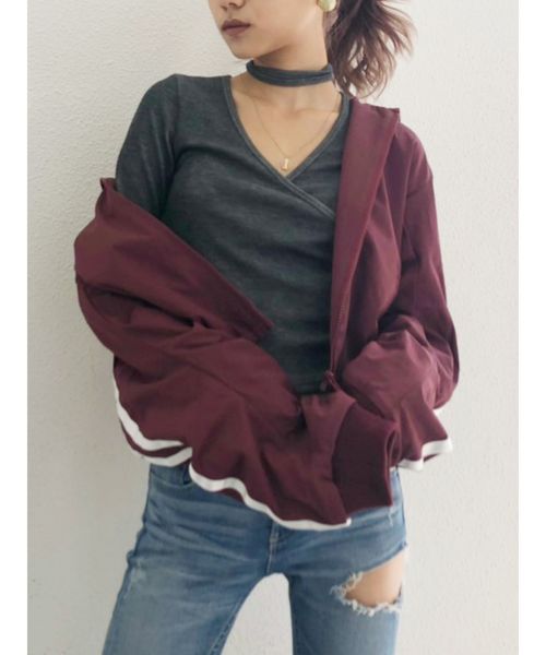 GYDA（ジェイダ）の「ラインショートブルゾン（ブルゾン・レディース・ブラック/グレー/ボルドー/その他1・FREE）」の16枚目の写真