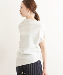IENA LA BOUCLE ノースリーブ アシンメトリーストレッチプルオーバー◆