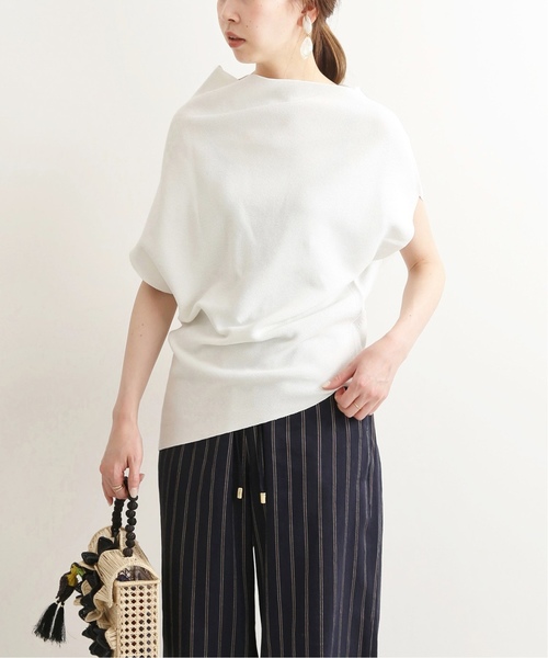 IENA LA BOUCLE(イエナラブークル)の「IENA LA BOUCLE ノースリーブ アシンメトリーストレッチプルオーバー◆(ニット/セーター・レディース・ホワイト・FREE)」の8枚目の写真
