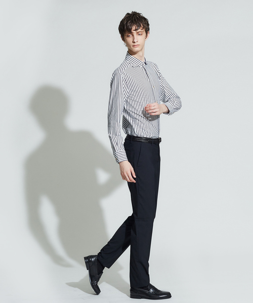 RECENCY OF MINE(リーセンシー オブ マイン)の「【Recency of Mine】コンパクトモックロディ太ストライプ(シャツ/ブラウス・メンズ・ネイビー/ブルー・44/46/48/50)」の12枚目の写真