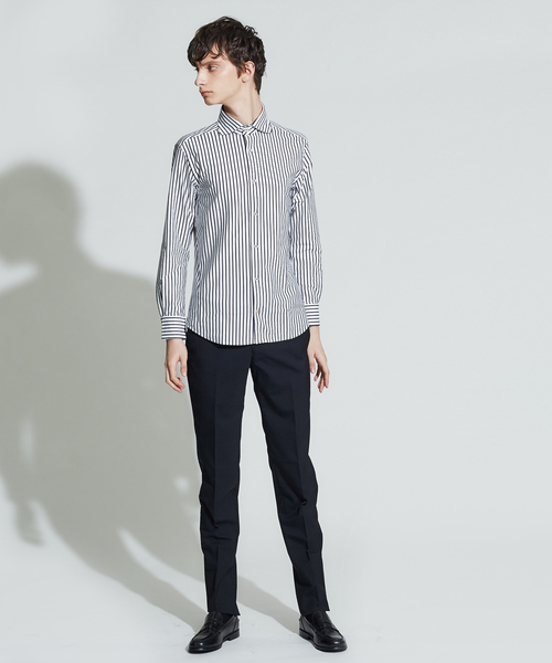 RECENCY OF MINE(リーセンシー オブ マイン)の「【Recency of Mine】コンパクトモックロディ太ストライプ(シャツ/ブラウス・メンズ・ネイビー/ブルー・44/46/48/50)」の13枚目の写真