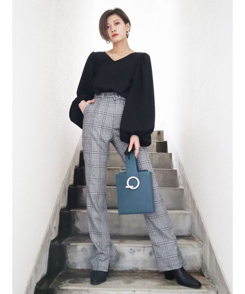 EMODA(エモダ)の「ストリングパフロングトップ(Tシャツ/カットソー・レディース・ブラック/その他/オレンジ・FREE)」の7枚目の写真