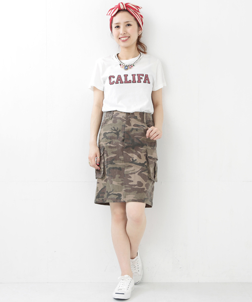 Ray BEAMS（レイビームス）の「*Ray BEAMS / Califa ロゴ Tシャツ（Tシャツ/カットソー・レディース・ホワイト/シルバー/ネイビー・ONE SIZE）」の12枚目の写真