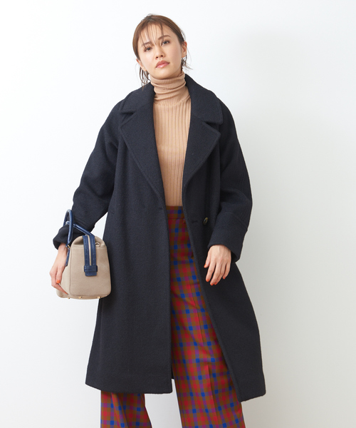 abahouse mavie(アバハウスマヴィ)の「ecru スライバーロングコート(その他アウター)」|ネイビー