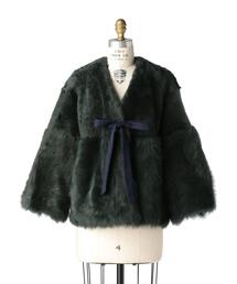 【専用】ドゥロワージャケット　ムートンコンビ　切り替え　ベージュ　36 専用】ドゥロワージャケット ムートンコンビ 切り替え ベージュ