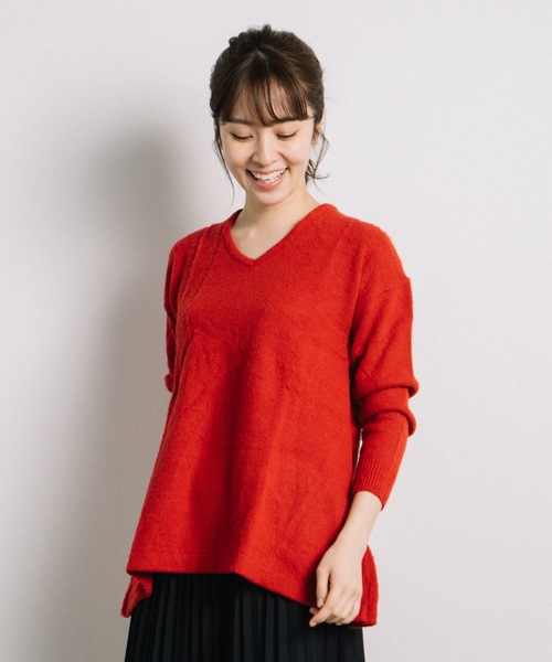 miniyu(ミニュウ)の「agp/アルパカ混Vチュニック(ag)(ニット/セーター・レディース・A/B/C/ベージュ・2/MEDIUM)」の21枚目の写真
