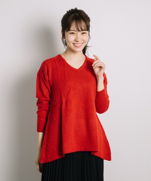miniyu(ミニュウ)の「agp/アルパカ混Vチュニック(ag)(ニット/セーター・レディース・A/B/C/ベージュ・2/MEDIUM)」の17枚目の写真