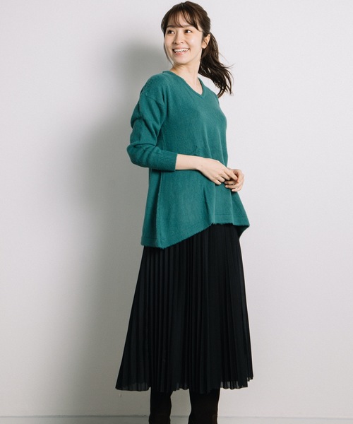 miniyu(ミニュウ)の「agp/アルパカ混Vチュニック(ag)(ニット/セーター・レディース・A/B/C/ベージュ・2/MEDIUM)」の16枚目の写真