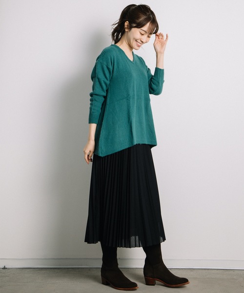 miniyu(ミニュウ)の「agp/アルパカ混Vチュニック(ag)(ニット/セーター・レディース・A/B/C/ベージュ・2/MEDIUM)」の15枚目の写真