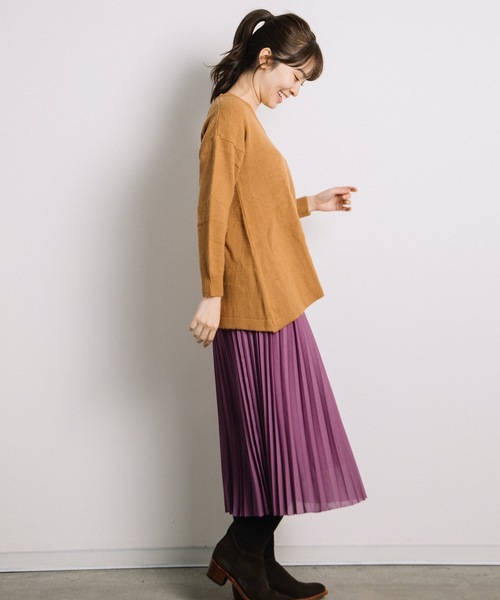 miniyu(ミニュウ)の「agp/アルパカ混Vチュニック(ag)(ニット/セーター・レディース・A/B/C/ベージュ・2/MEDIUM)」の11枚目の写真