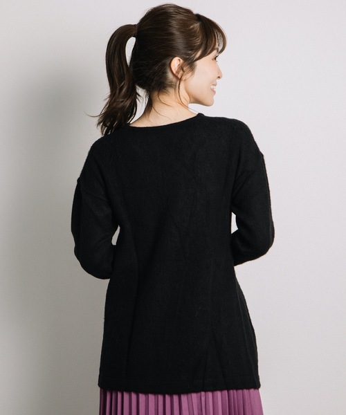 miniyu(ミニュウ)の「agp/アルパカ混Vチュニック(ag)(ニット/セーター・レディース・A/B/C/ベージュ・2/MEDIUM)」の6枚目の写真