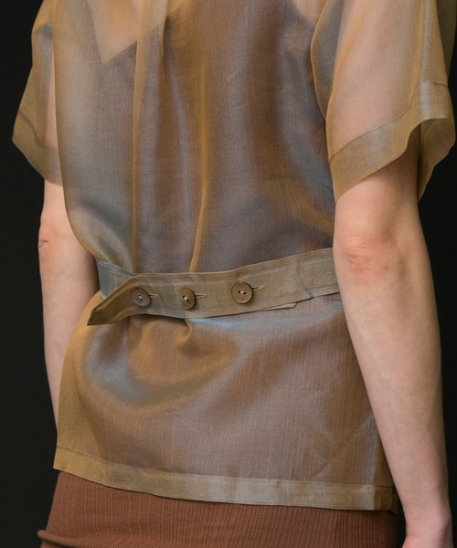 MAISON SPECIAL（メゾンスペシャル）の「シルクオーガンジーシャツ【MAISON SPECIAL/メゾンスペシャル】（シャツ/ブラウス・レディース・ベージュ/グリーン・FREE）」の12枚目の写真