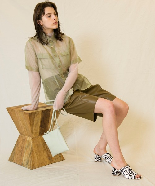 MAISON SPECIAL（メゾンスペシャル）の「シルクオーガンジーシャツ【MAISON SPECIAL/メゾンスペシャル】（シャツ/ブラウス・レディース・ベージュ/グリーン・FREE）」の16枚目の写真