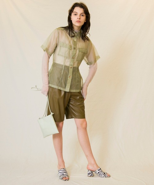 MAISON SPECIAL（メゾンスペシャル）の「シルクオーガンジーシャツ【MAISON SPECIAL/メゾンスペシャル】（シャツ/ブラウス・レディース・ベージュ/グリーン・FREE）」の17枚目の写真