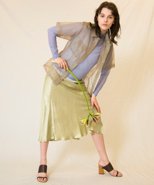 MAISON SPECIAL（メゾンスペシャル）の「シルクオーガンジーシャツ【MAISON SPECIAL/メゾンスペシャル】（シャツ/ブラウス・レディース・ベージュ/グリーン・FREE）」の15枚目の写真