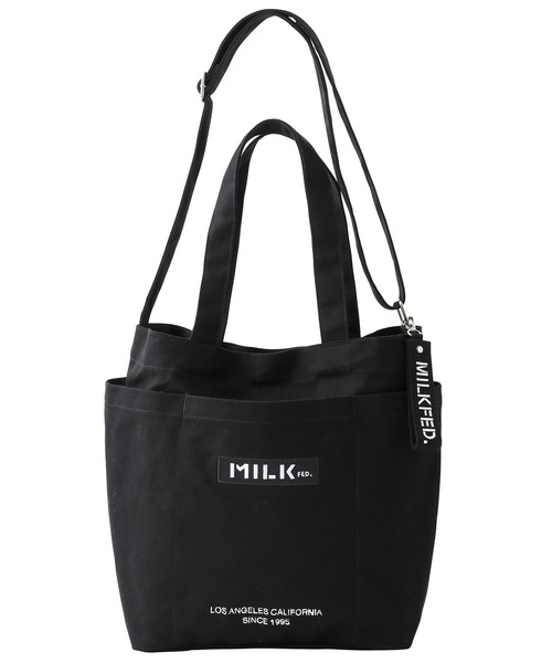 BAR AND UNDER LOGO BIG CANVAS BAG / ロゴ キャンバストートバッグ /A4収納（トートバッグ）｜MILKFED.（ミルクフェド）
