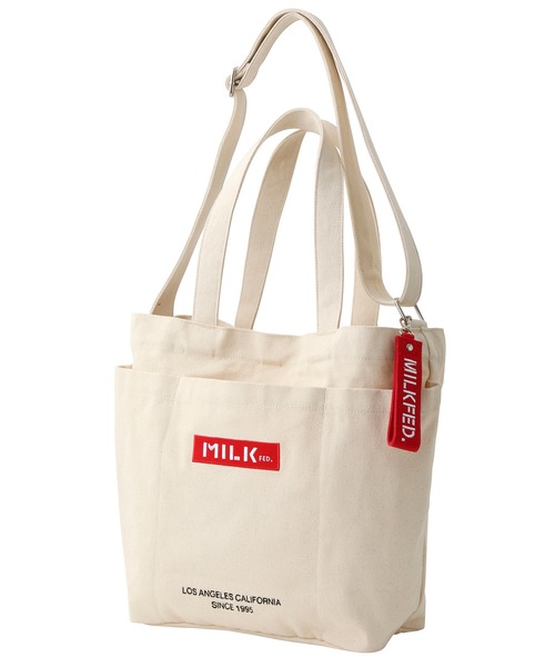 BAR AND UNDER LOGO BIG CANVAS BAG / ロゴ キャンバストートバッグ /A4収納（トートバッグ）｜MILKFED.（ミルクフェド）