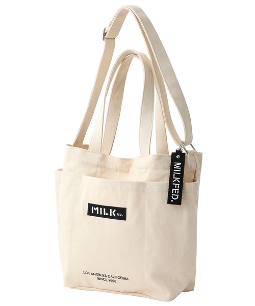 BAR AND UNDER LOGO BIG CANVAS BAG / ロゴ キャンバストートバッグ /A4収納（トートバッグ）｜MILKFED.（ミルクフェド）