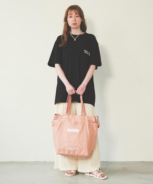 BAR AND UNDER LOGO BIG CANVAS BAG / ロゴ キャンバストートバッグ /A4収納（トートバッグ）｜MILKFED.（ミルクフェド）