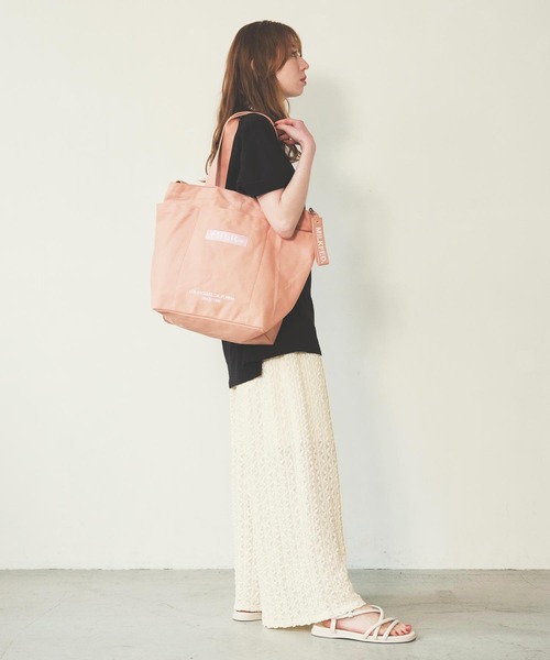 BAR AND UNDER LOGO BIG CANVAS BAG / ロゴ キャンバストートバッグ /A4収納（トートバッグ）｜MILKFED.（ミルクフェド）