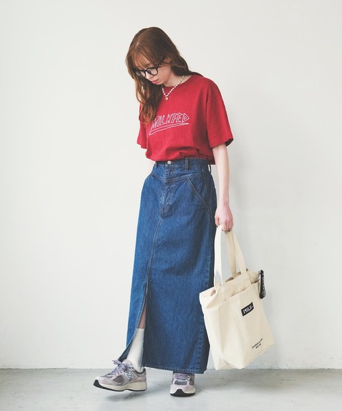 BAR AND UNDER LOGO BIG CANVAS BAG / ロゴ キャンバストートバッグ /A4収納（トートバッグ）｜MILKFED.（ミルクフェド）