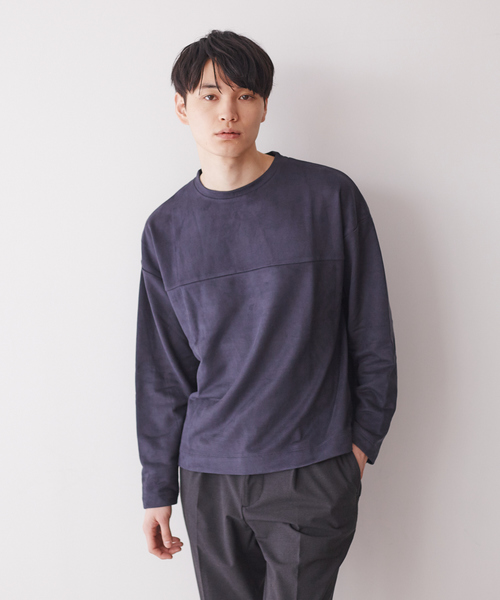 MYSELF ABAHOUSE（マイセルフアバハウス）の「【MYSELF ABAHOUSE】裏毛フェイクスエード プルオーバー（スウェット・メンズ・ホワイト/ブラック/サックスブルー/オレンジ系その他・46/48）」の3枚目の写真