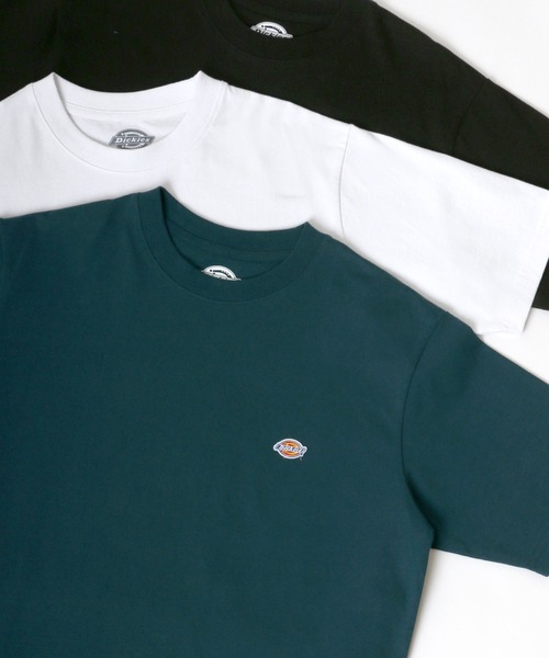 Dickies(ディッキーズ)の「Dickies/ディッキーズ ワンポイント ミニロゴ ワッペン 刺繍 半袖 Tシャツ/無地T(Tシャツ/カットソー・メンズ・ホワイト/ブラック/ダークグリーン/ベージュ/パープル/ブラウン/ダークブルー/グリーン/キャメル/スモークピンク/サックスブルー/ブルーグリーン・M/L/XL)」の8枚目の写真
