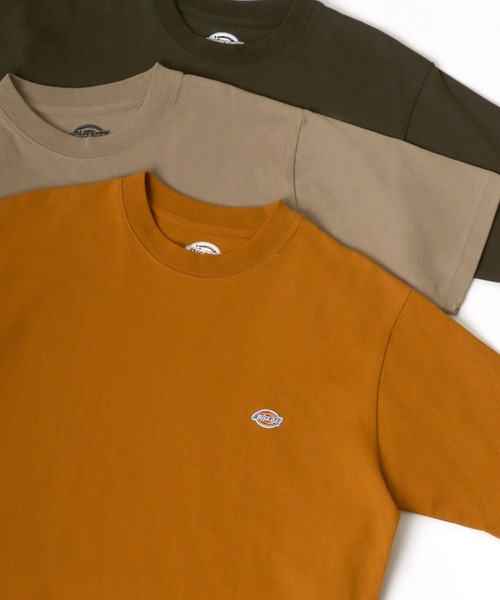 Dickies(ディッキーズ)の「Dickies/ディッキーズ ワンポイント ミニロゴ ワッペン 刺繍 半袖 Tシャツ/無地T(Tシャツ/カットソー・メンズ・ホワイト/ブラック/ダークグリーン/ベージュ/パープル/ブラウン/ダークブルー/グリーン/キャメル/スモークピンク/サックスブルー/ブルーグリーン・M/L/XL)」の11枚目の写真