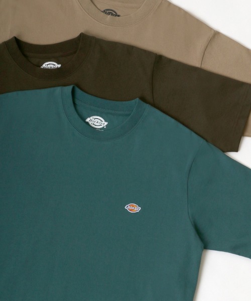 Dickies(ディッキーズ)の「Dickies/ディッキーズ ワンポイント ミニロゴ ワッペン 刺繍 半袖 Tシャツ/無地T(Tシャツ/カットソー・メンズ・ホワイト/ブラック/ダークグリーン/ベージュ/パープル/ブラウン/ダークブルー/グリーン/キャメル/スモークピンク/サックスブルー/ブルーグリーン・M/L/XL)」の9枚目の写真