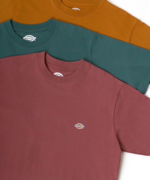 Dickies(ディッキーズ)の「Dickies/ディッキーズ ワンポイント ミニロゴ ワッペン 刺繍 半袖 Tシャツ/無地T(Tシャツ/カットソー・メンズ・ホワイト/ブラック/ダークグリーン/ベージュ/パープル/ブラウン/ダークブルー/グリーン/キャメル/スモークピンク/サックスブルー/ブルーグリーン・M/L/XL)」の12枚目の写真