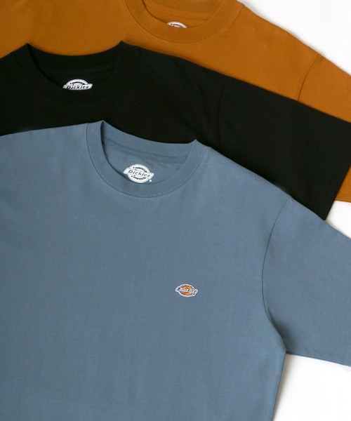 Dickies(ディッキーズ)の「Dickies/ディッキーズ ワンポイント ミニロゴ ワッペン 刺繍 半袖 Tシャツ/無地T(Tシャツ/カットソー・メンズ・ホワイト/ブラック/ダークグリーン/ベージュ/パープル/ブラウン/ダークブルー/グリーン/キャメル/スモークピンク/サックスブルー/ブルーグリーン・M/L/XL)」の7枚目の写真