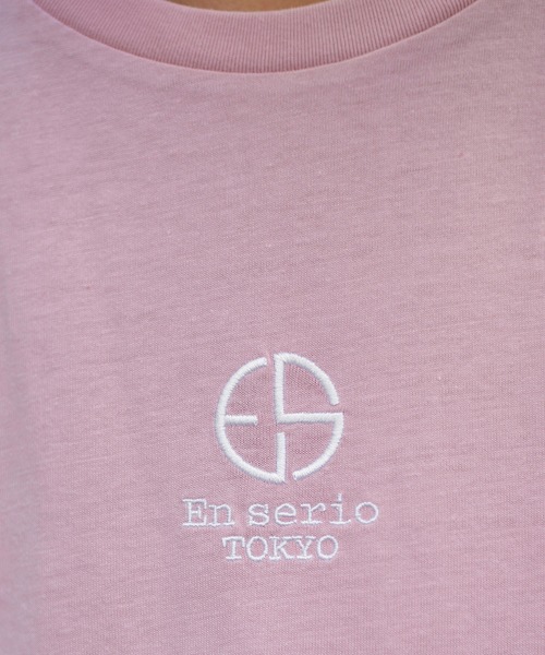 En serio TOKYO（エンソリオトーキョー）の「トレードマーク刺繍ロゴ ビッグシルエット Tシャツ（Tシャツ/カットソー・メンズ・ブラック/オフホワイト/サンドベージュ/スモークピンク/グレイッシュブルー・LL/S/M/L）」の21枚目の写真