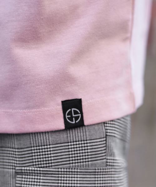 En serio TOKYO（エンソリオトーキョー）の「トレードマーク刺繍ロゴ ビッグシルエット Tシャツ（Tシャツ/カットソー・メンズ・ブラック/オフホワイト/サンドベージュ/スモークピンク/グレイッシュブルー・LL/S/M/L）」の12枚目の写真