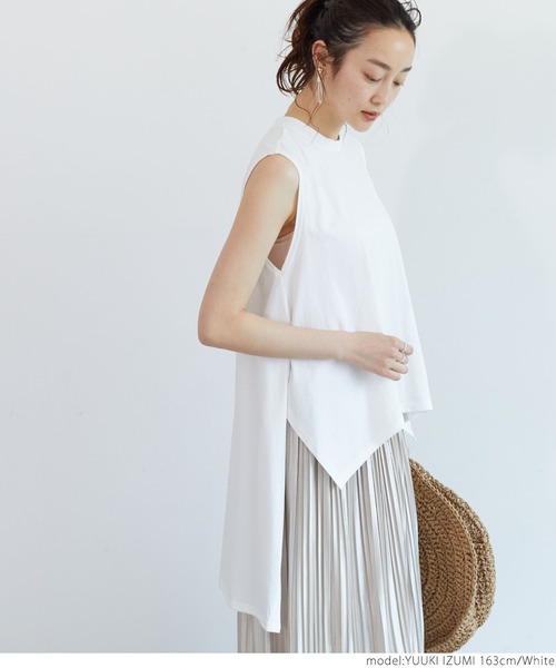 coca(coca)(コカ)の「アシンメトリーノースリトップス(Tシャツ/カットソー・レディース・ブラック/ホワイト・ONE SIZE)」の10枚目の写真