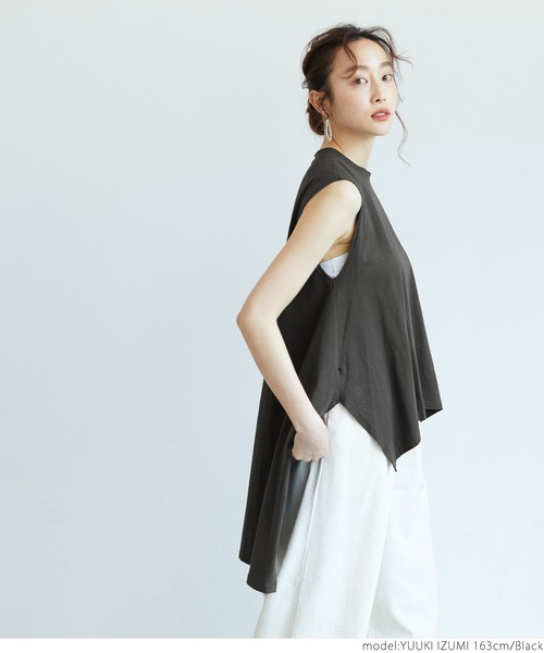 coca(coca)(コカ)の「アシンメトリーノースリトップス(Tシャツ/カットソー・レディース・ブラック/ホワイト・ONE SIZE)」の16枚目の写真
