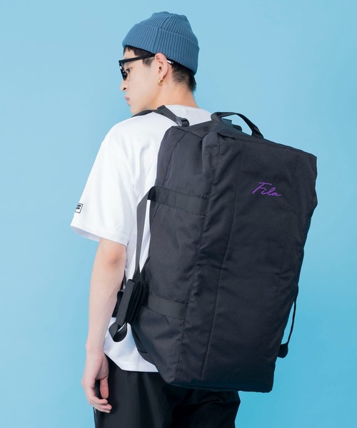 FILA 3WAY大容量ボストンバッグ　50L  筆記体ミニロゴ FILA 【一部予約】 フィラ ボストンバッグ メンズ レディース