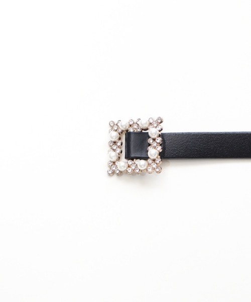 axes femme（アクシーズファム）の「プチビジューバックルベルト（ベルト・レディース・ブラック/ブラウン・MEDIUM）」の3枚目の写真