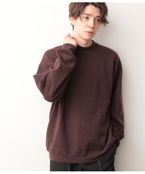 JUNRED（ジュンレッド）の「ミラノリブルーズモックニット（ニット/セーター・メンズ・ブラック/ダークブラウン/ライトグリーン/ベージュ系その他2/ラベンダー・M/L）」の3枚目の写真