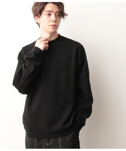 JUNRED（ジュンレッド）の「ミラノリブルーズモックニット（ニット/セーター・メンズ・ブラック/ダークブラウン/ライトグリーン/ベージュ系その他2/ラベンダー・M/L）」の2枚目の写真