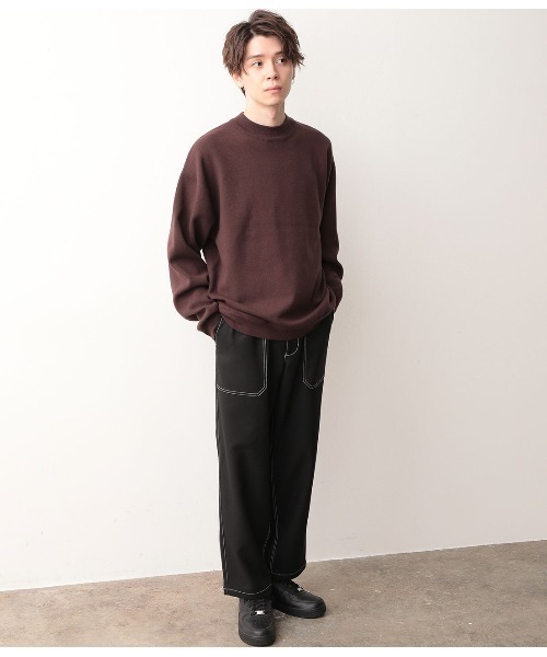 JUNRED（ジュンレッド）の「ミラノリブルーズモックニット（ニット/セーター・メンズ・ブラック/ダークブラウン/ライトグリーン/ベージュ系その他2/ラベンダー・M/L）」の19枚目の写真