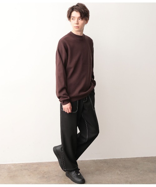 JUNRED（ジュンレッド）の「ミラノリブルーズモックニット（ニット/セーター・メンズ・ブラック/ダークブラウン/ライトグリーン/ベージュ系その他2/ラベンダー・M/L）」の21枚目の写真